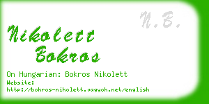 nikolett bokros business card